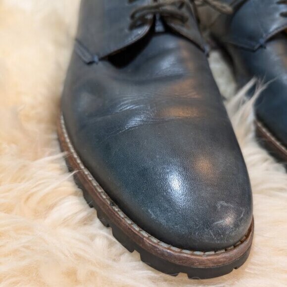 Ron White Leather Dress Shoes "Wyatt" Blueish Grey Men Size 10 - Picture 6 of 15